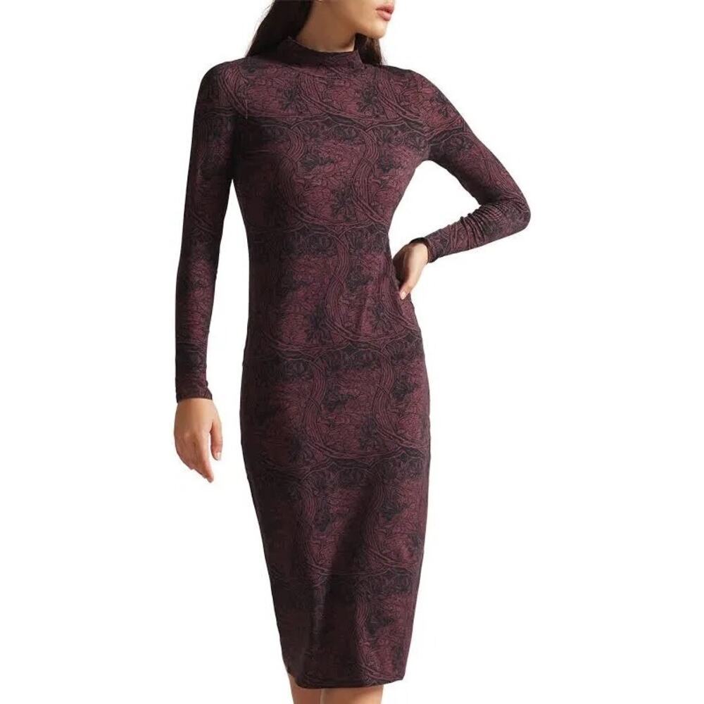 Ted Baker Elonar High Neck Printed Bodycon Dress 0 NWT - Picture 7 of 11
